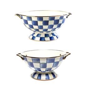 Brand New Mackenzie-Childs Royal Check Almost Everything Bowls, Set of 2